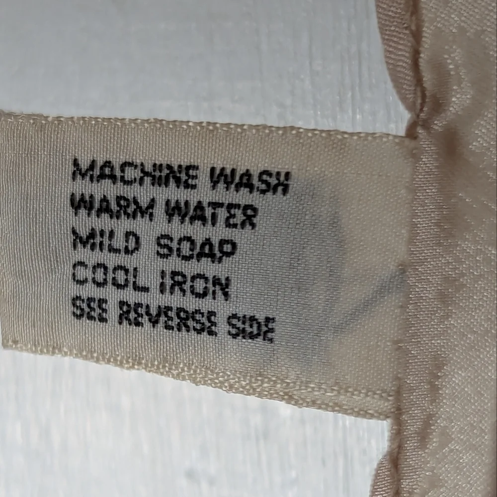 Sally Gee Skinny Scarf Japanese Vintage Cream Tan Beige Letter B Embroidery